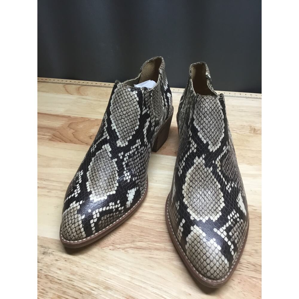 Madewell The Jess Ankle Bootie Women's 6.5 Snake Print Pointed Toe Slip On